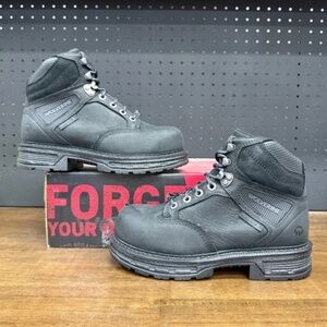 New W/ Box! Women's Wolverine Hellcat Waterproof Soft Toe Black Work 6in Boots